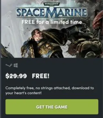 Warhammer 40,000: Space Marine (PC) - Grátis