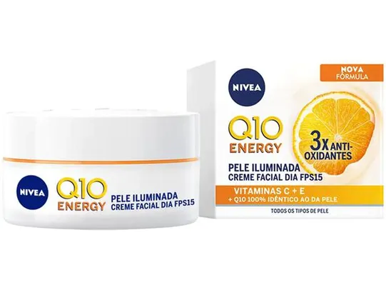 (Cliente Ouro) Creme Facial Antissinais Nivea Q10 Plus C Dia - FPS 15 50ml | R$16