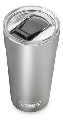 Copo Térmico Coleman Cerveja Inox Cores Tampa Abridor 600ml Cor Prateado Liso