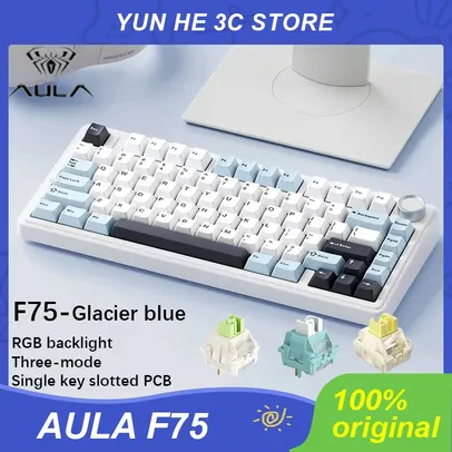 [Moedas] Teclado Mecânico Sem Fio AULA F75 75% Profile