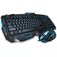 Teclado E Mouse Gamer C/ Fio Detalhes Azuis Multilaser-tc195