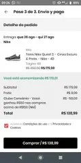 Tênis Nike Quest 2 Cinza Escuro e Preto - Masculino - R$139