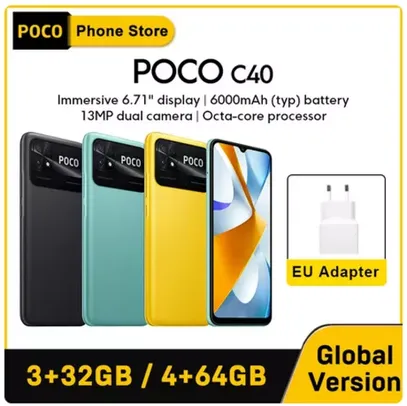 Smartphone POCO C40 c40 3gb 32gb/4gb 64gb