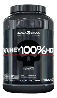 Pote Whey 100% Hd Black Skull - 900g 3W - Sabor Chocolate