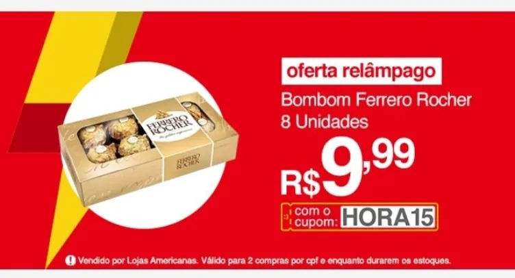 (APP) Caixa com 8 Unidades Ferrero Rocher R$10