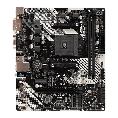 PLACA MAE ASROCK A320M-HDV R4.0 DDR4 SOCKET AM4 CHIPSET AMD A320 | R$ 440