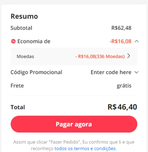 Imagem na descrição da promoção