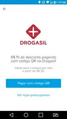 R$15 OFF em Compras na Drogasil pelo Mercado Pago