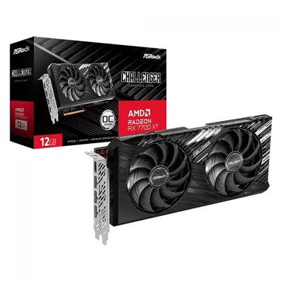 Placa de Video AsRock Radeon RX 7700 XT Challenger OC, 12GB, GDDR6, 192-bit, 90-GA4QZZ-00UANF