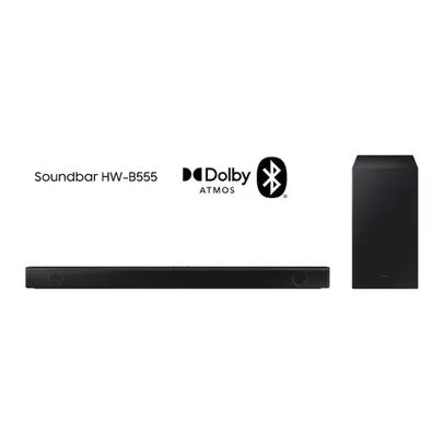 Soundbar Samsung HW-B555, com 2.1 canais, Bluetooth e Subwoofer sem fio Preto