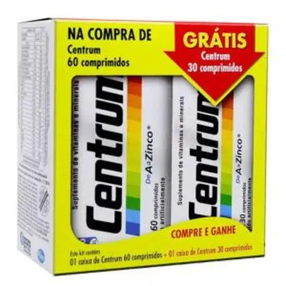 Kit Centrum c/60 - Grátis +30 Comprimidos - R$77