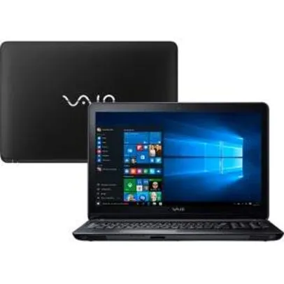 [Submarino] Notebook Vaio Fit 15F Vjf153b0211w Branco Intel® Core™ i5-5200U, 4Gb, HD 1Tb, 15.6" Windows 10 - por R$2850