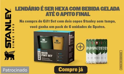 Compre e ganhe - Pack da copa Stanley + 6 Latas de Spaten 350ml