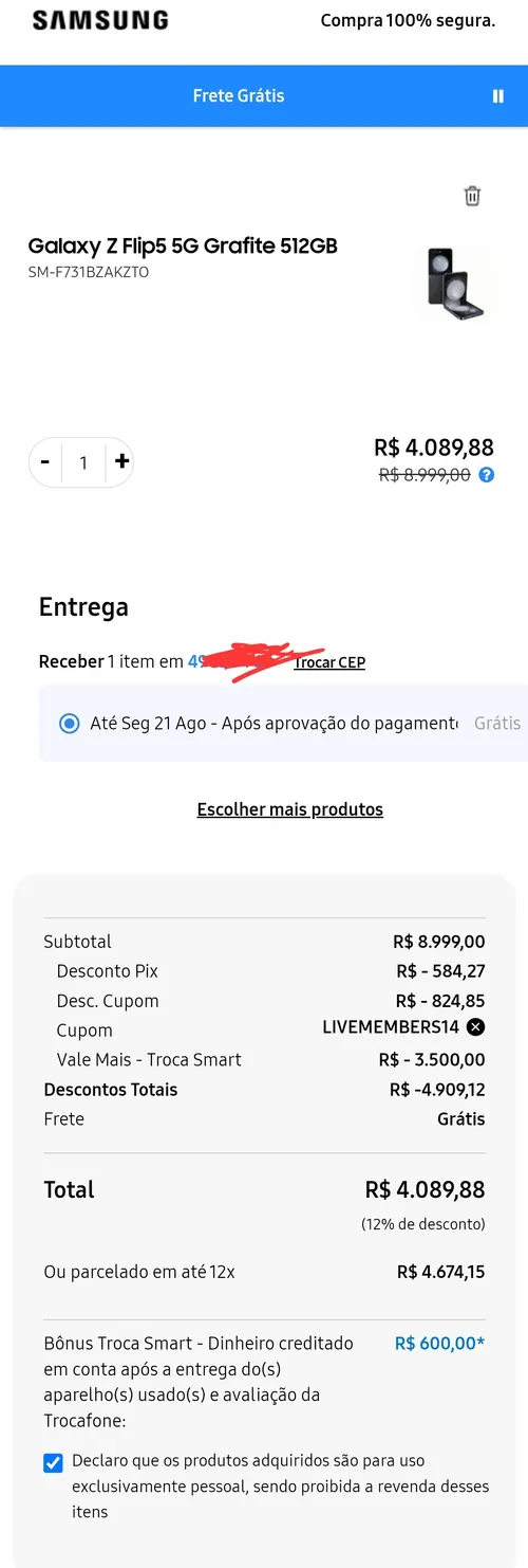 Imagem na descrição da promoção