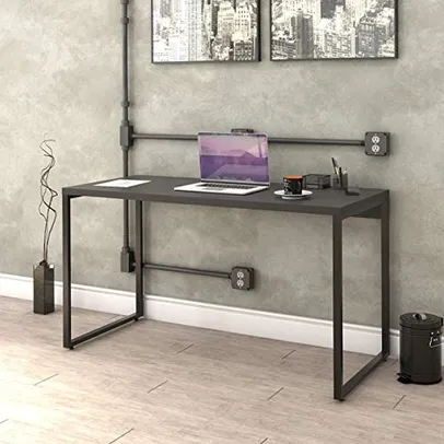 Mesa Escrivaninha Industrial 135cm Trevalla Kuadra ME135-E10 Preto Onix