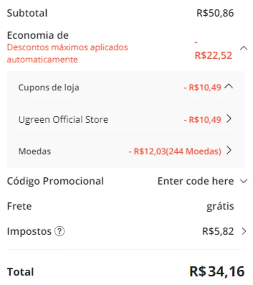 Imagem na descrição da promoção