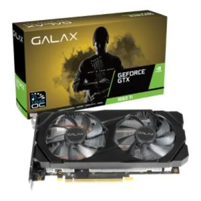 Placa de Vídeo Galax NVIDIA GeForce GTX 1660 Ti 1-Click OC 6GB, GDDR6 - R$1350