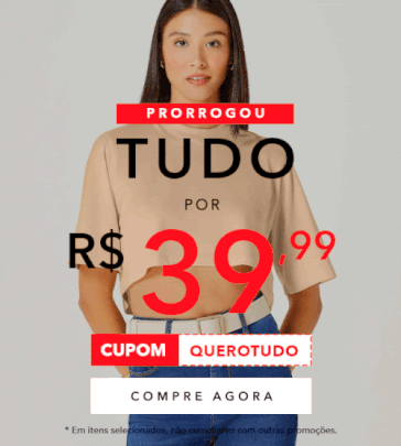 Itens selecionados na Hering Outlet por R$ 39,99 cada