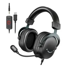 Headset Gamer Fifine H9, Som Surround 7.1, USB, Console e PC, Preto - H9