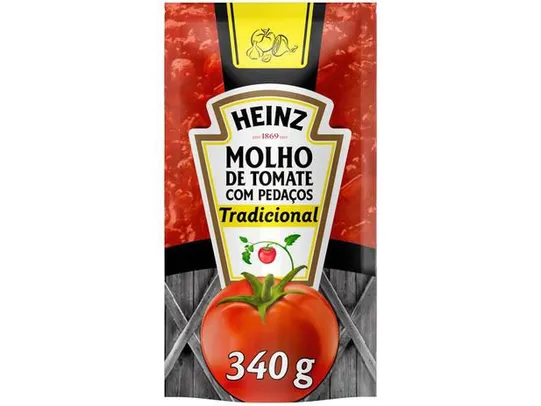 [APP + C.ouro] Molho de Tomate Tradicional Heinz 340g | 6 unid | R$1,31 cada