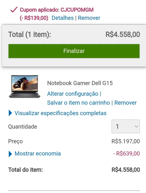 Imagem na descrição da promoção