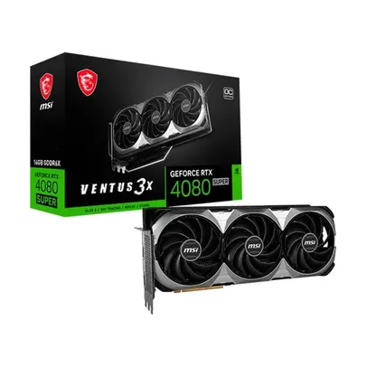 (APP) Placa de Vídeo RTX 4080 Super MSI 16G Ventus 3X OC NVIDIA GeForce, 16GB GDDR6X, DLSS, Ray Tracing