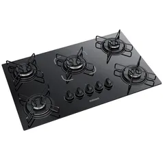 Fogão Cooktop Itatiaia Essencial 5 Bocas Mesa Vidro Preto Bivolt