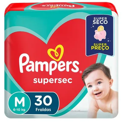 Fraldas Pampers Supersec M - 30 Unidades