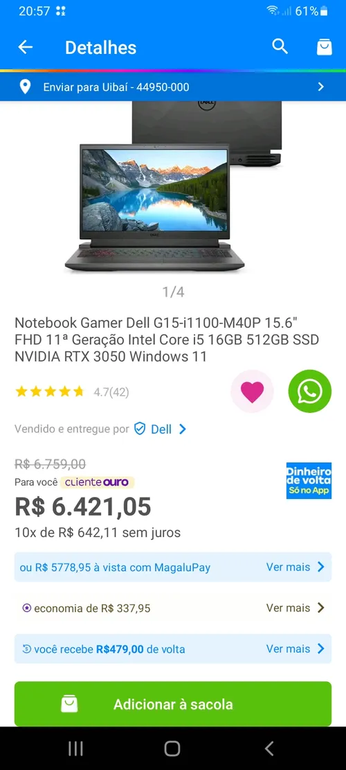 Imagem na descrição da promoção