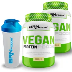 Kit 2x Proteina Vegana Vegan Protein 500g + Coqueteleira 600ml - BRN FOODS
