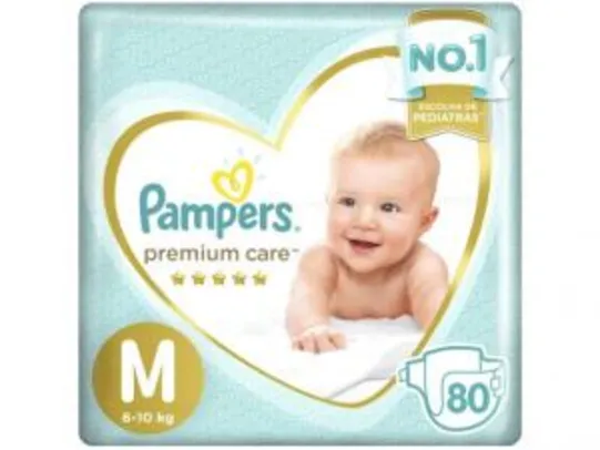 Fralda Pampers Premium Care M - 80 Unidades | R$69