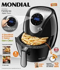 Fritadeira Sem Óleo Air Fryer Mondial AF-26 Family 3,2L Digital Touch – Preta e Inox - R$288