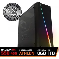 Pc Gamer T-moba Furious LVL-4 AMD Athlon 200GE / Radeon Rx 550 4GB / DDR4 8GB / HD 1TB