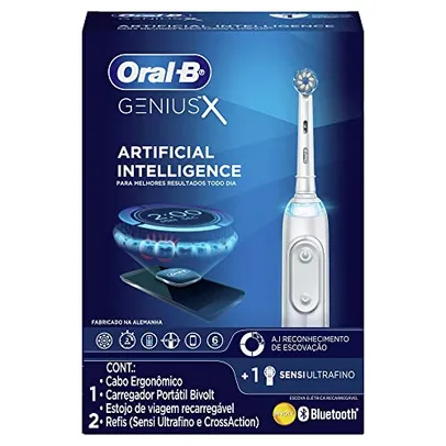 Oral-B Genius X Bivolt - Escova Elétrica Recarregável + 2 Refis Sensi Ultrafino E Crossaction