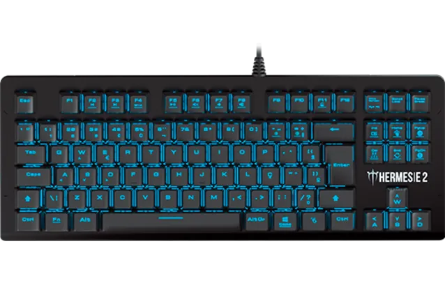 Teclado Mecânico Gamer Gamdias Hermes E2 Led Blue, Switch Huano Brown, ABNT2, HERMES E2 BLUE BR