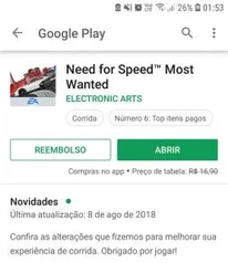 Jogo Need for Speed™ Most Wanted - Android R$4