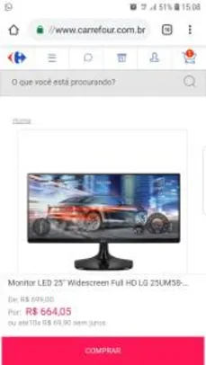 Monitor LED 25" Widescreen Full HD LG 25UM58-P.AWZ