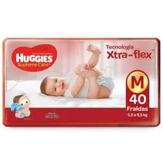 Fralda Huggies Supreme Care Mega Tamanho M Com 40 Unidades - R$36