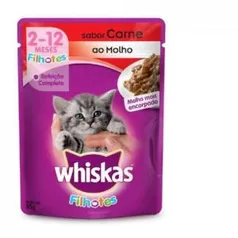 Ração Úmida Whiskas Sachê Filhotes Carne ao Molho 85 gr - R$1,12