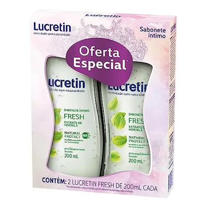 Lucretin Fresh - Kit Sabonete Líquido Íntimo, 200Ml, Pacote de 2 Unidades