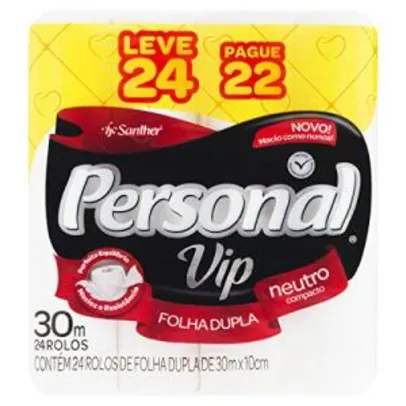 [PRIME] Papel Higiênico VIP Folha Dupla, Personal, 4 unidades, Branco | R$5