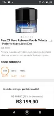 Pure Xs Paco Rabanne 50ml R$200