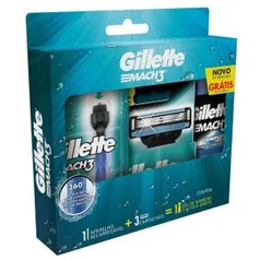 Kit Aparelho de Barbear Gillette Mach3 + 3 Cargas + Gel de Barbear 72ml | R$30