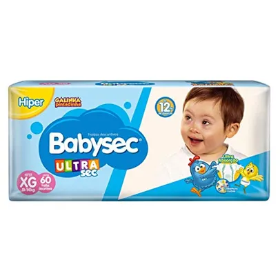 Fralda Babysec Ultrasec Galinha Pintadinha, Azul, XG, 60 unidades