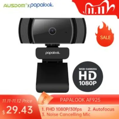 Webcam papalook af925 1080p autofoco [APP FICA R$154]