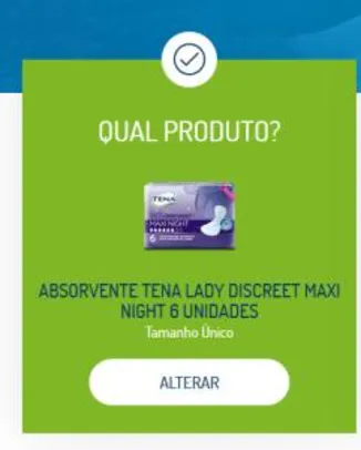 Solicite Amostra Gratis Absorvente Tena - 1 por CPF