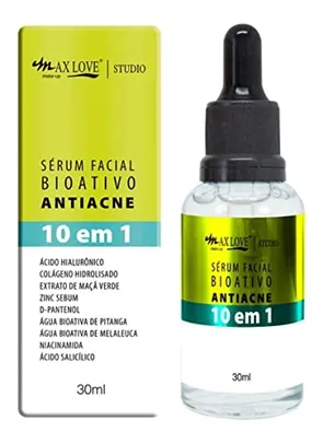 Serum Facial Bioativo Antiacne Antioleosidade Max Love, 30 ml (Pacote de 1)