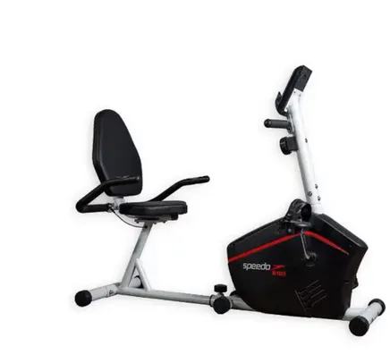 Bicicleta Ergométrica Horizontal Speedo R103 Magnética 8 Níveis de Resistência, Painel LCD, Suporta até 120Kg