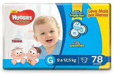 Huggies Fralda Tripla Proteção Hiper G, 78 Fraldas