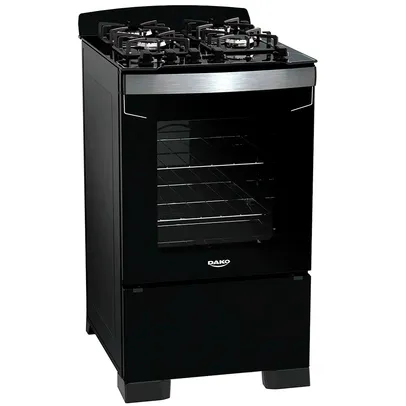 Fogão Dako Diplomata 4 Bocas Automático Mesa de Vidro com Forno 60L